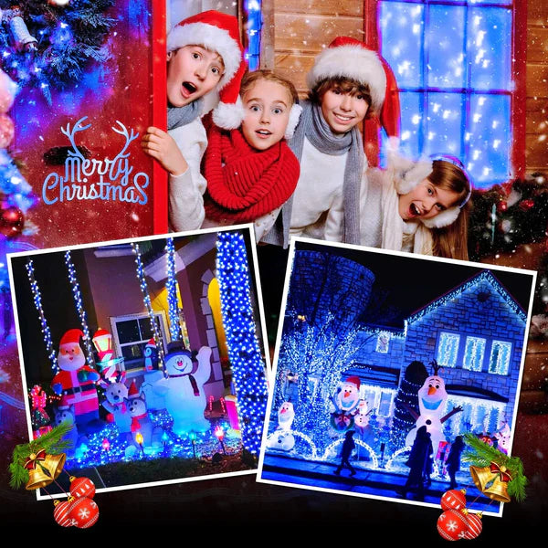 Instalatie De Craciun, Tip Rola, Cu 1000 LED-uri Mari, Interior sau Exterior, Rezistenta La Vreme Rea, 100 m, Albastru