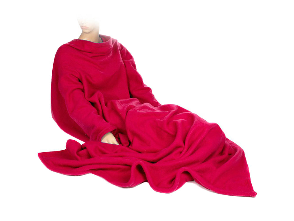 PACHET PROMO 1+1 CADOU Patura cu maneci CozyGirl, gluga si buzunar, poliester, marime universala