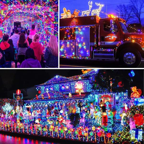 Instalatie De Craciun, Cu Incarcare Solara, 500 LED, Multicolor, 50 m