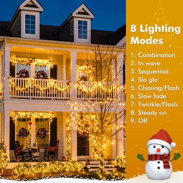 1+1 GRATIS:Instalatie De Craciun, Tip Rola, Cu 500 LED-uri Mari, Interior sau Exterior, Rezistenta La Vreme Rea, 50 m, Alb Cald