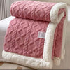 MODEL NOU: Patura Cocolino Groasa Dubla, Super Soft, Tip Tricotaj, cu Blanita, 200 x 230 cm