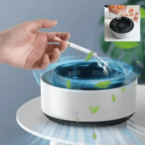 1+1 GRATIS: Scrumiera electrica cu aspiratie COMPLETA pentru curatarea aerului