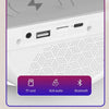 Statie 3 in 1 cu Lumina Ambientala RGB, Boxa Bluetooth si Incarcare Wireless Pentru Telefon, Alb
