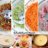Tocator Electric Multifunctional, Pentru Carne, Fructe, Legume, Cu 2 Trepte de Viteza, Vas Inox, Capacitate 2L