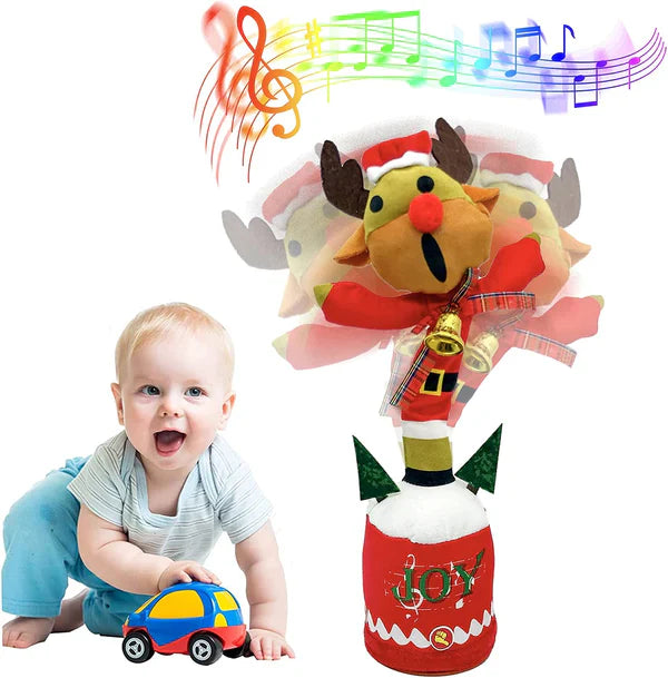 Renul Tudi-Jucarie Interactiva Cu Model De Craciun, Canta, Vorbeste, Danseaza Si Imita Tot Ce Spui