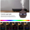 1+1 GRATIS: Difuzor Aromaterapie Cu Ultrasunete Si Umidificator Cu LED, 300 ml, Wenge + 12 uleiuri CADOU