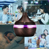 1+1 GRATIS: Difuzor Aromaterapie Cu Ultrasunete Si Umidificator Cu LED, 300 ml, Wenge + 12 uleiuri CADOU