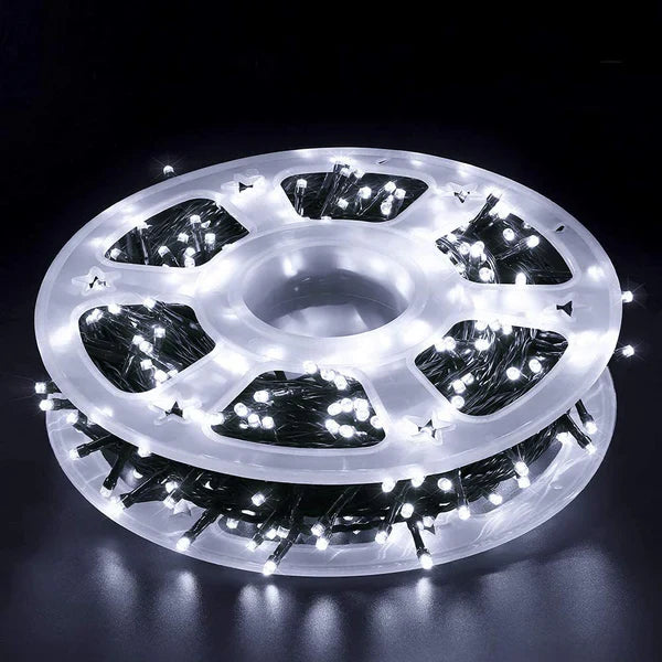1+1 GRATIS: Instalatie De Craciun, Tip Rola, Cu 1000 LED-uri Mari, Interior sau Exterior, Rezistenta La Vreme Rea, 100 m,Alb Rece